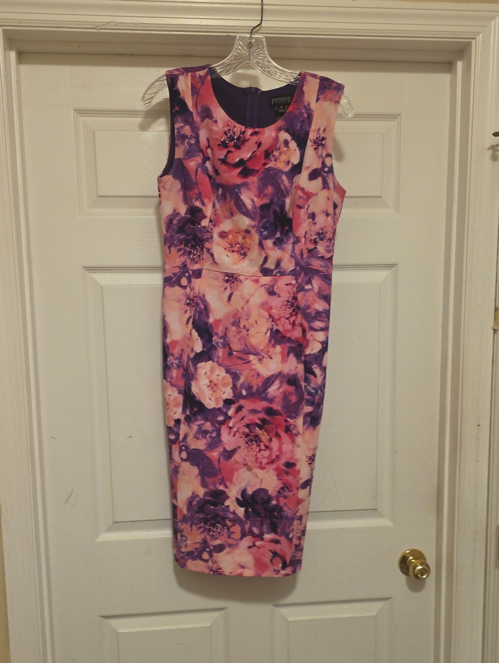 Enfocus Studio Pink and Purple Floral Sheath Dress